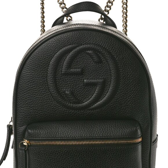 Gucci Pebbled Calfskin Soho Chain Backpack - Pristine Condition, Like New - Picture 5 of 10
